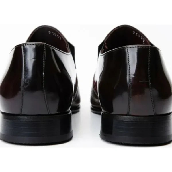 Hot Vinci Leather Shoes Vinci Leather The Everest Burnished Leather Cap Toe Dress Loafer Shoe (16005) Burgundy