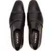 Online Vinci Leather Shoes Vinci Leather The Everest Leather Cap Toe Dress Loafer (16011) Navy