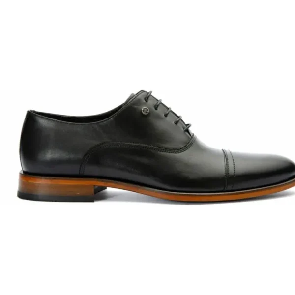 vinci_leather_the_gambaha_0.webp Fashion Vinci Leather Shoes Vinci Leather The Gambaha Leather Quarter Brogue Cap Toe Oxford Shoe (8012) Black