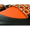 Hot Vinci Leather Shoes Vinci Leather The Gemena Black / Orange Shoe Bit Dress Loafer