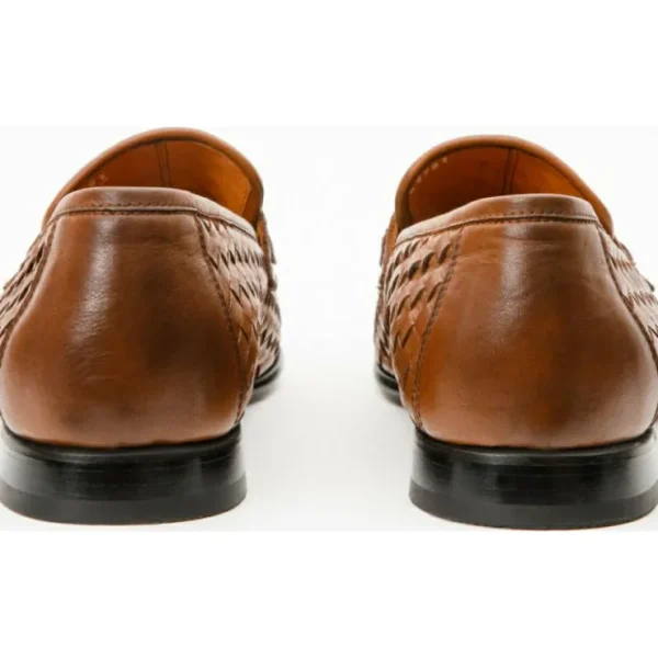 vinci_leather_the_grand_w_4-1.webp Discount Vinci Leather Shoes Vinci Leather The Grand Woven Leather Shoe Penny Loafer (11060) Brown