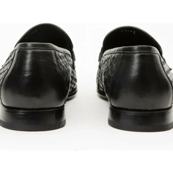 vinci_leather_the_grand_w_4.webp Hot Vinci Leather Shoes Vinci Leather The Grand Woven Leather Shoe Penny Loafer (11060) Black