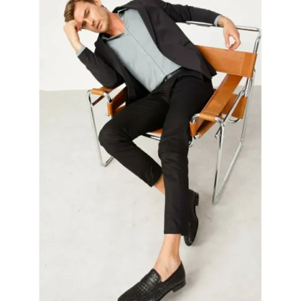 vinci_leather_the_grand_w_7.webp Hot Vinci Leather Shoes Vinci Leather The Grand Woven Leather Shoe Penny Loafer (11060) Black