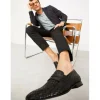 Hot Vinci Leather Shoes Vinci Leather The Grand Woven Leather Shoe Penny Loafer (11060) Black