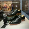 New Vinci Leather Shoes Vinci Leather The Hagrid Single Monk Strap Handmade Shoe (X-6827 V-02) Black