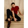 Shop Vinci Leather Shoes Vinci Leather The Houston Leather Lace-up Casual Boot With A Zipper (03618 B-9) Burgundy