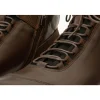 Fashion Vinci Leather Shoes Vinci Leather The Houston Leather Lace-up Casual Boot With A Zipper (03618 K-8) Brown