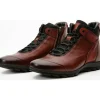 Shop Vinci Leather Shoes Vinci Leather The Houston Leather Lace-up Casual Boot With A Zipper (03618 B-9) Burgundy