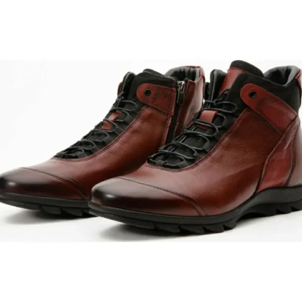 vinci_leather_the_houston_2-2.webp Shop Vinci Leather Shoes Vinci Leather The Houston Leather Lace-up Casual Boot With A Zipper (03618 B-9) Burgundy