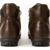 Fashion Vinci Leather Shoes Vinci Leather The Houston Leather Lace-up Casual Boot With A Zipper (03618 K-8) Brown