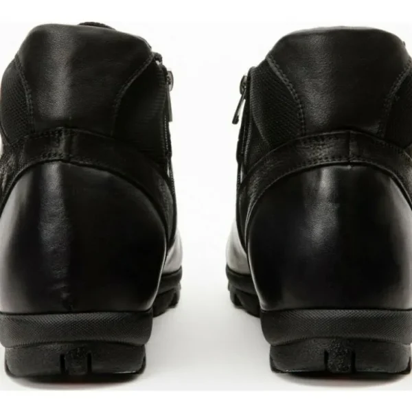 Cheap Vinci Leather Shoes Vinci Leather The Houston Leather Lace-up Casual Boot With A Zipper (03618 S-8) Black