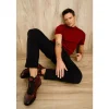 Shop Vinci Leather Shoes Vinci Leather The Houston Leather Lace-up Casual Boot With A Zipper (03618 B-9) Burgundy