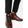 Shop Vinci Leather Shoes Vinci Leather The Houston Leather Lace-up Casual Boot With A Zipper (03618 B-9) Burgundy