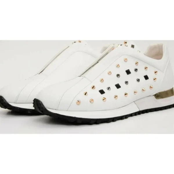 Cheap Vinci Leather Shoes Vinci Leather The Infanta Spike Leather Sneaker Limited Edition For Men White