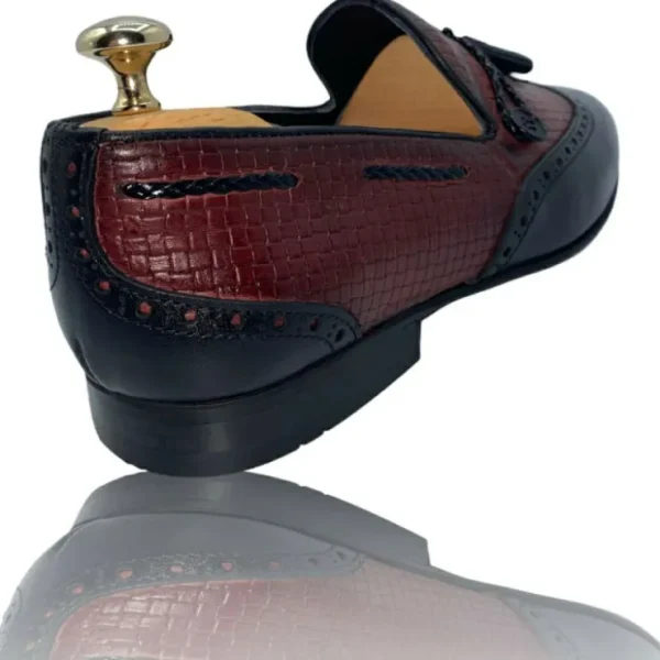 vinci_leather_the_istanbu_1-1.webp New Vinci Leather Shoes Vinci Leather The Istanbul Black / Burgundy Leather Tassel Loafer Shoe