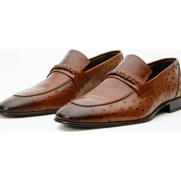 Sale Vinci Leather Shoes Vinci Leather The Johannesburg Leather Dress Loafer Shoe (10667) Brown