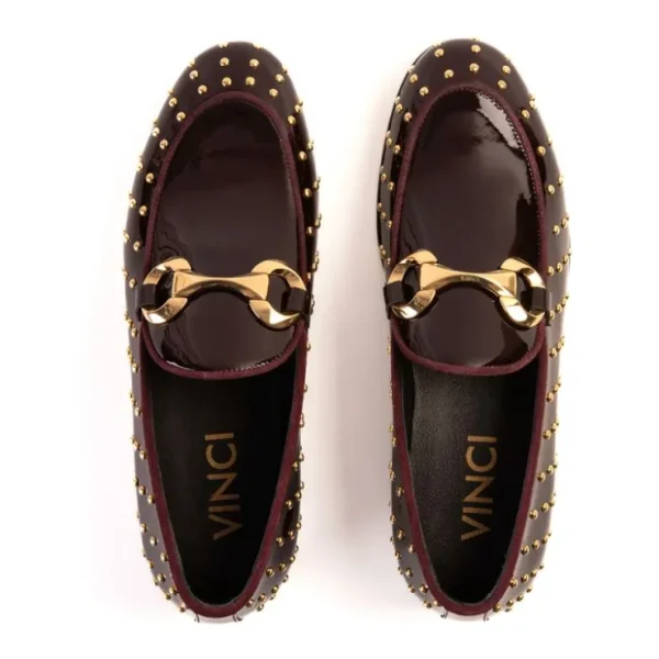 Sale Vinci Leather Shoes Vinci Leather The Jupiter Spike Leather Bit Loafer Limited Edition (D-7051 ) Burgundy