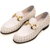 New Vinci Leather Shoes Vinci Leather The Jupiter Spike Leather Bit Loafer Limited Edition (D-7051 ) White
