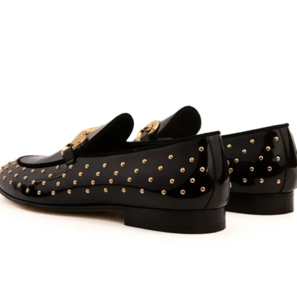 Outlet Vinci Leather Shoes Vinci Leather The Jupiter Spike Leather Bit Loafer Limited Edition (D-7051 ) Black