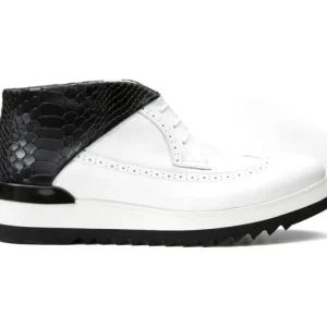 Cheap Vinci Leather Shoes Vinci Leather The Kagan Wingtip Chukka Sneaker Boot (3836.58) White