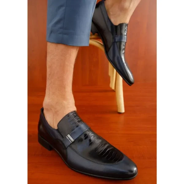 vinci_leather_the_kazabla_1-2.webp Cheap Vinci Leather Shoes Vinci Leather The Kazablanka Leather Bit Loafer Shoe (10658) Navy