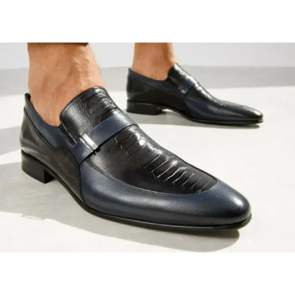 vinci_leather_the_kazabla_6-1.webp Cheap Vinci Leather Shoes Vinci Leather The Kazablanka Leather Bit Loafer Shoe (10658) Navy