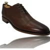 Cheap Vinci Leather Shoes Vinci Leather The Largo Leather Cap Toe Oxford Shoe (13047) Brown