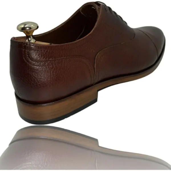 vinci_leather_the_largo_b_2.webp Cheap Vinci Leather Shoes Vinci Leather The Largo Leather Cap Toe Oxford Shoe (13047) Brown