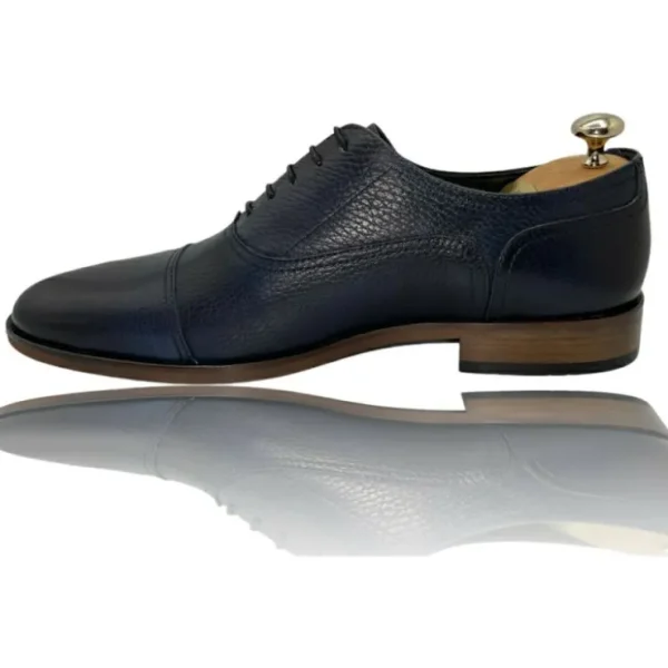 vinci_leather_the_largo_d_3.webp Store Vinci Leather Shoes Vinci Leather The Largo Dark Blue Leather Cap Toe Oxford Shoe (13047) DarkBlue