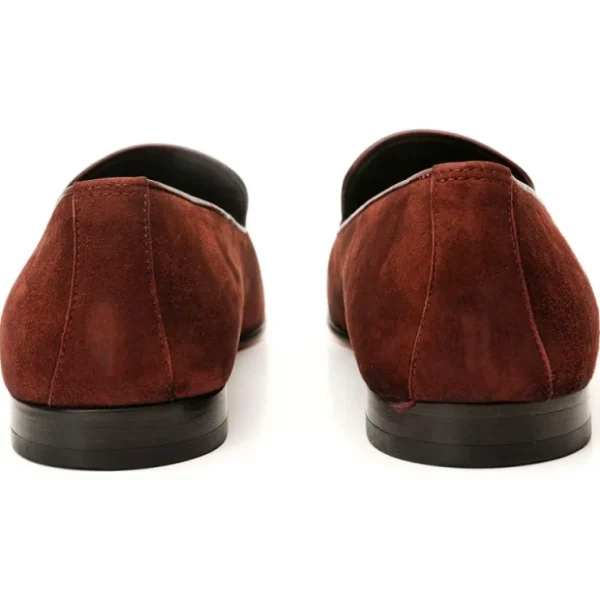 Cheap Vinci Leather Shoes Vinci Leather The Lazio Shoe Suede Slip-on Loafer (9057) Burgundy