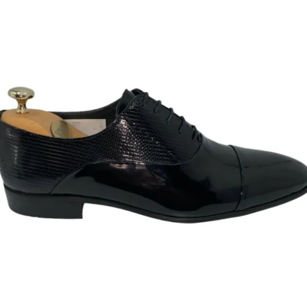 vinci_leather_the_lima_bl_0.webp Outlet Vinci Leather Shoes Vinci Leather The Lima Patent Leather Cap Toe Oxford Shoe (10524) Black