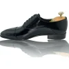 Outlet Vinci Leather Shoes Vinci Leather The Lima Patent Leather Cap Toe Oxford Shoe (10524) Black