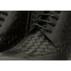 Store Vinci Leather Shoes Vinci Leather The Loddon Black Leather Wingtip Brogue Handwoven Lace-up Boot With A Zipper (14553)