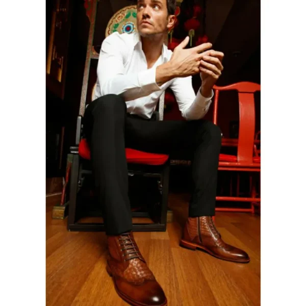 vinci_leather_the_loddon__9-1.webp Clearance Vinci Leather Shoes Vinci Leather The Loddon Brown Leather Wingtip Brogue Handwoven Lace-up Boot With A Zipper (14553)