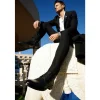 Store Vinci Leather Shoes Vinci Leather The Loddon Black Leather Wingtip Brogue Handwoven Lace-up Boot With A Zipper (14553)