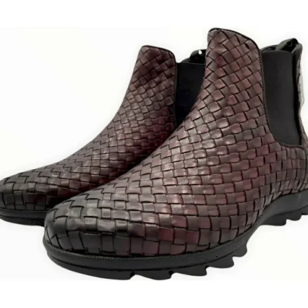 vinci_leather_the_luxpre__1-1.webp Discount Vinci Leather Shoes Vinci Leather The Luxpre Leather Handwoven Casual Chelsea Boot (14492) Burgundy