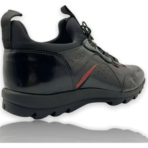 vinci_leather_the_madrid__2.webp Clearance Vinci Leather Shoes Vinci Leather The Madrid Black / Red Leather Casual Shoes (14133)