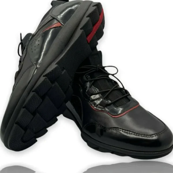 vinci_leather_the_madrid__6.webp Clearance Vinci Leather Shoes Vinci Leather The Madrid Black / Red Leather Casual Shoes (14133)