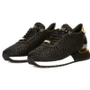 Cheap Vinci Leather Shoes Vinci Leather The Majesty Leather Sneaker Black