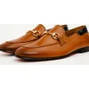 Clearance Vinci Leather Shoes Vinci Leather The Maratea Leather Shoe Bit Loafer (C-9032X) Cognac