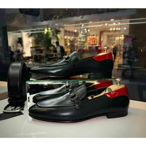 vinci_leather_the_maratea_2.webp Discount Vinci Leather Shoes Vinci Leather The Maratea Leather Shoe Bit Loafer (C-9032X) Black