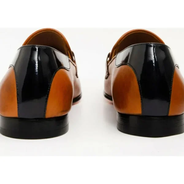 Clearance Vinci Leather Shoes Vinci Leather The Maratea Leather Shoe Bit Loafer (C-9032X) Cognac