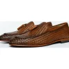 Outlet Vinci Leather Shoes Vinci Leather The Mclean Shoe Woven Tassel Loafer (2088 T-1) Brown