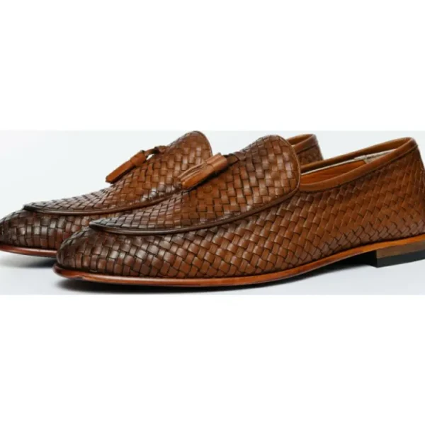 vinci_leather_the_mclean__1-1.webp Outlet Vinci Leather Shoes Vinci Leather The Mclean Shoe Woven Tassel Loafer (2088 T-1) Brown