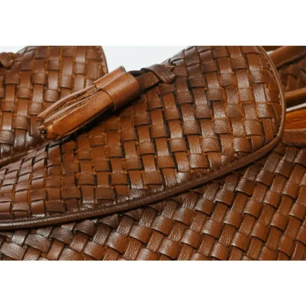 vinci_leather_the_mclean__2-1.webp Outlet Vinci Leather Shoes Vinci Leather The Mclean Shoe Woven Tassel Loafer (2088 T-1) Brown