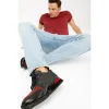 Outlet Vinci Leather Shoes Vinci Leather The Merced Leather Sneaker (D-5700) Black