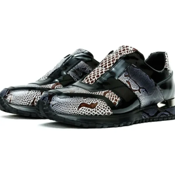 vinci_leather_the_milano__2-3.webp Discount Vinci Leather Shoes Vinci Leather The Milano Snk Black / White Leather Sneaker (D-539T)