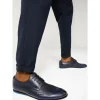 Outlet Vinci Leather Shoes Vinci Leather The Molise Wingtip Semi Brogue Derby Shoe Navy