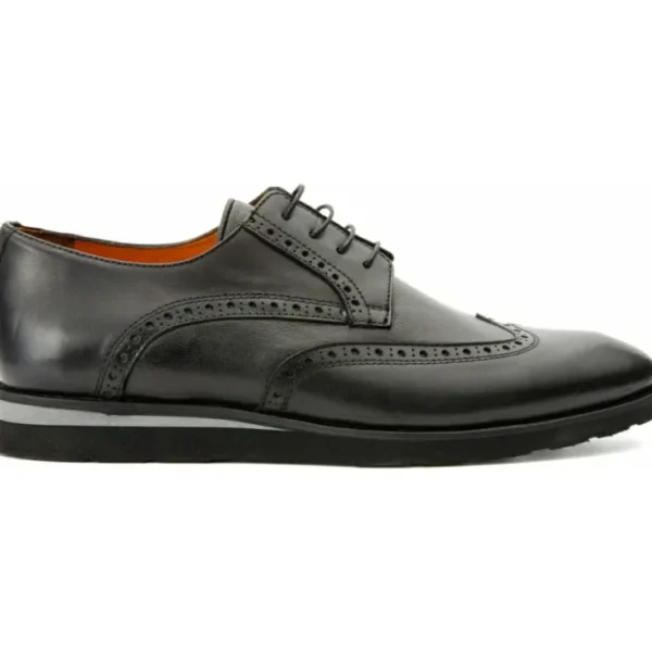 vinci_leather_the_molise__1.webp Cheap Vinci Leather Shoes Vinci Leather The Molise Wingtip Semi Brogue Derby Shoe Black