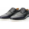 Outlet Vinci Leather Shoes Vinci Leather The Molise Wingtip Semi Brogue Derby Shoe Navy